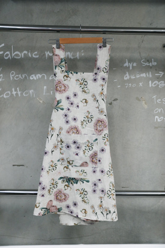 Linen apron custom with Artwork by Bloom Art Experiences